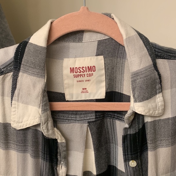 Mossimo black and white plaid button up - Picture 2 of 3